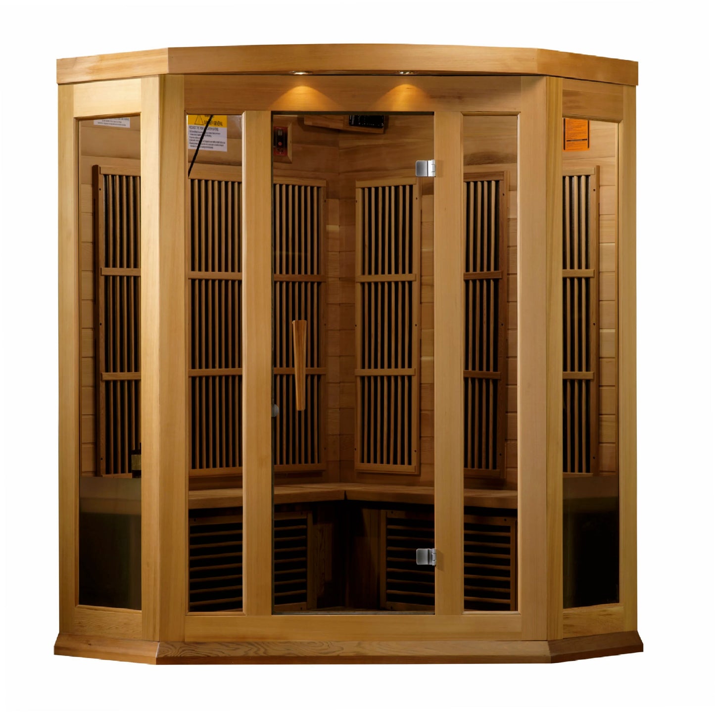 Maxxus "Avignon Edition" 3 Person Corner Near Zero EMF FAR Infrared Sauna (Canadian Red Cedar)