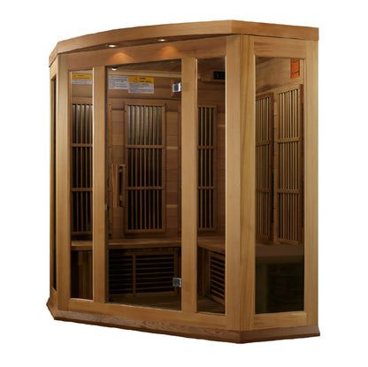 Maxxus "Avignon Edition" 3 Person Corner Near Zero EMF FAR Infrared Sauna (Canadian Red Cedar)