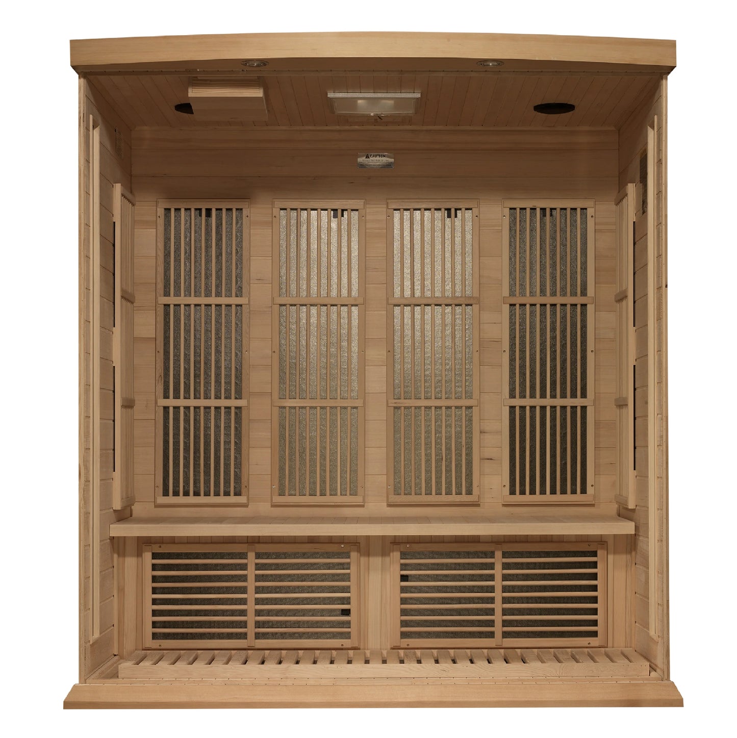 Maxxus 4 Person Corner Near Zero EMF FAR Infrared Sauna (Canadian Hemlock)