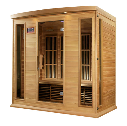 Maxxus "Chaumont Edition" 4 Person Corner Near Zero EMF FAR Infrared Sauna (Canadian Red Cedar)