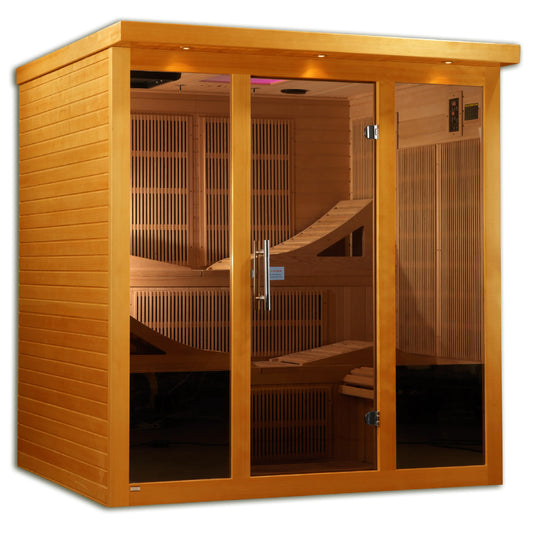 Dynamic Monaco 6 Person Ultra Low EMF FAR Infrared Sauna (Canadian Hemlock)