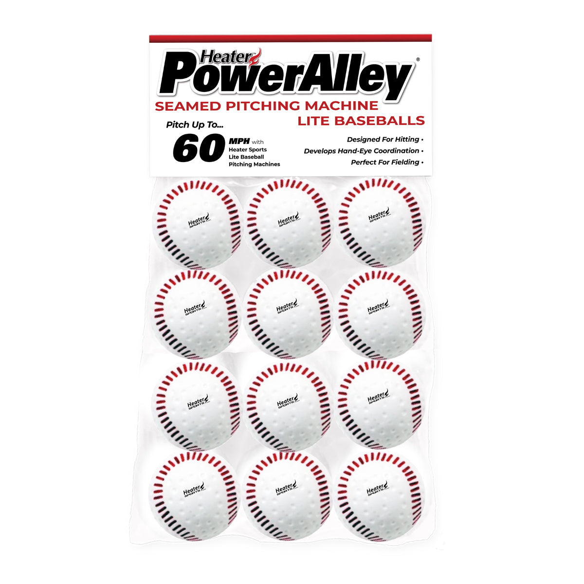 Power Alley Seamed 60 MPH Lite Balls (Dozen)