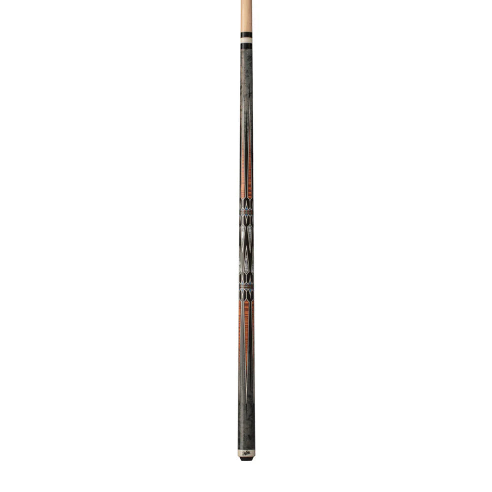 Dufferin Grey Birdseye & Curly Maple Cue With Embossed Leather Wrap