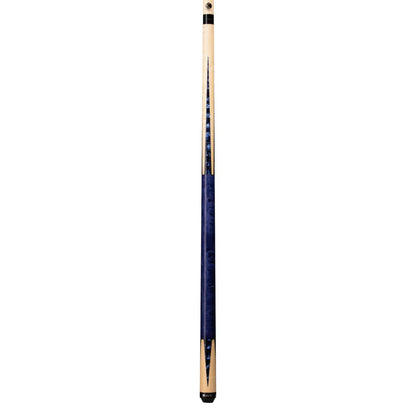 Lucasi Custom Deep Blue Stained & Natural Super Birdseye Wrapless Cue