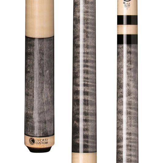 Lucasi Custom Grey Stained & Natural Birdseye Wrapless Cue