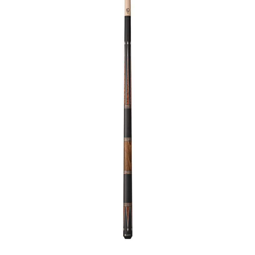 Lucasi Custom Matte Black & Snakewood/Zebrawood Wrapless Cue