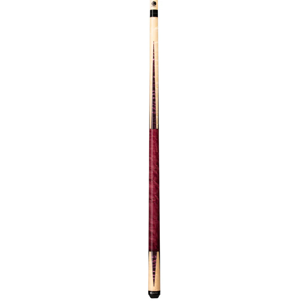 Lucasi Custom Purple Stained & Natural Super Birdseye Wrapless Cue