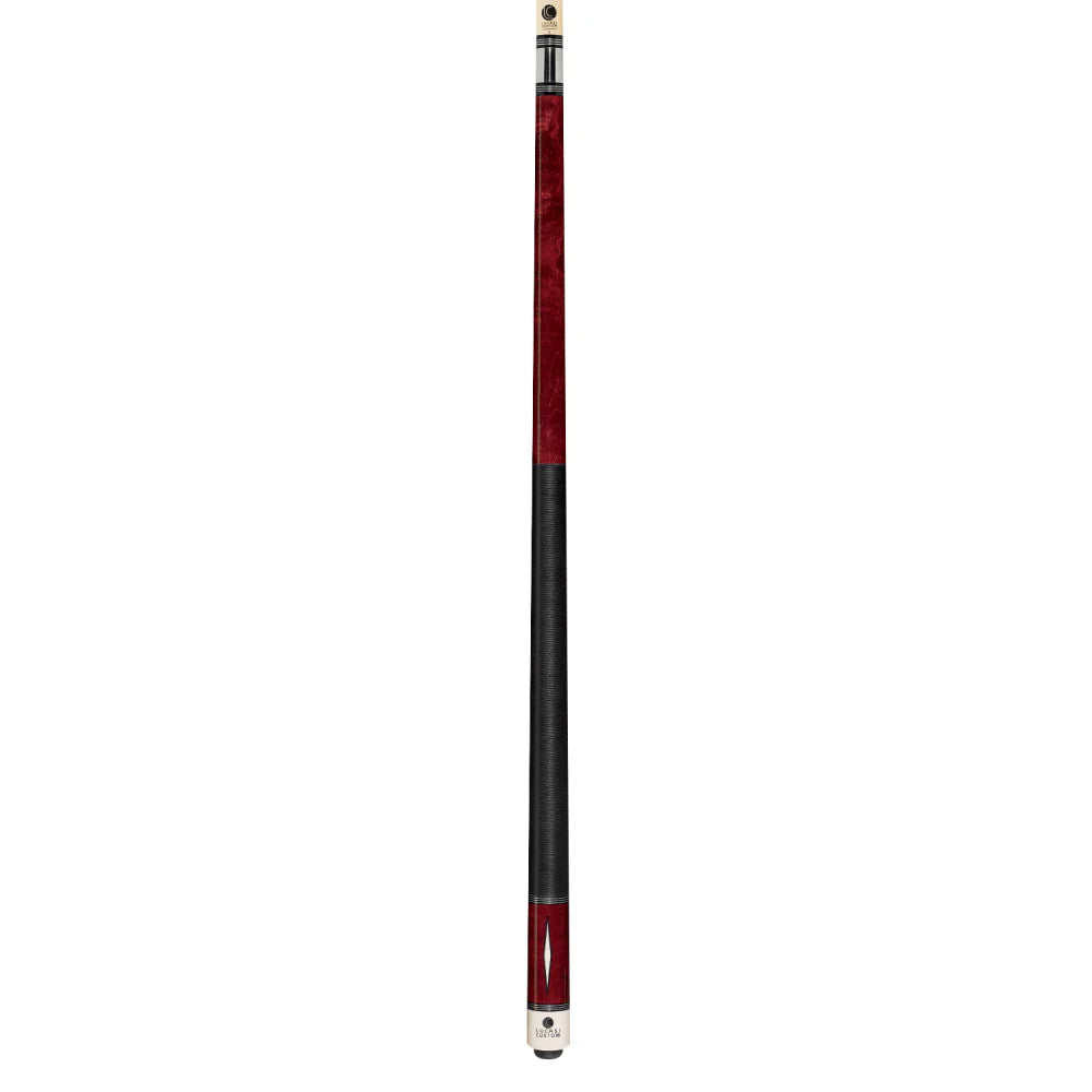 Lucasi Custom Venetian Red Diamond Series Cue With Black Linen Wrap