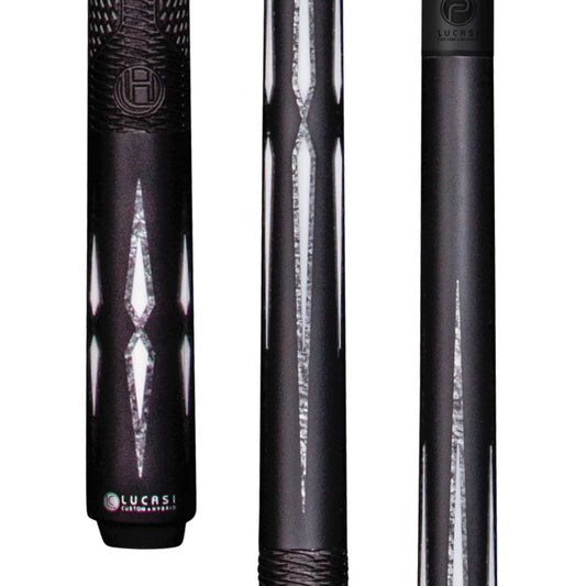 Lucasi Pinnacle Black/Imitation Bone Cue With Carbon Fiber Tech Shaft