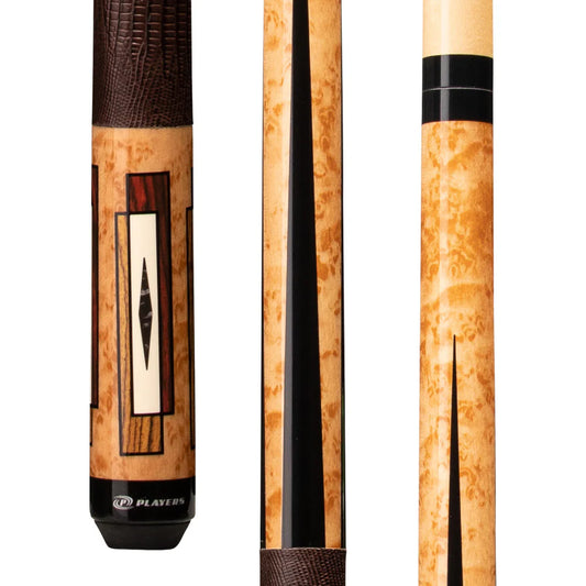 Players Antique Maple & Cocobolo Cue With Embossed Leather Wrap