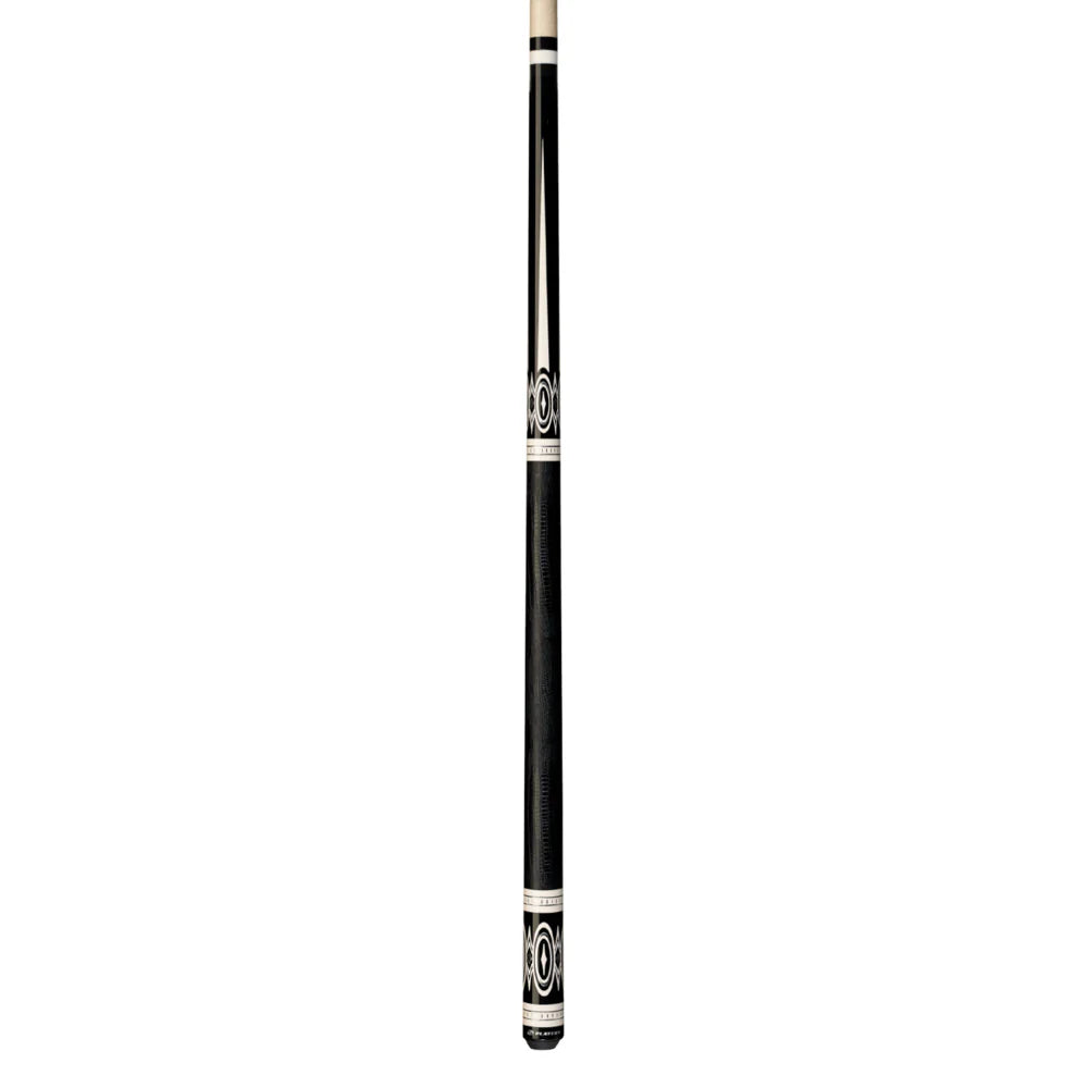 Players Black And White Cue With Leather Embossed Wrap