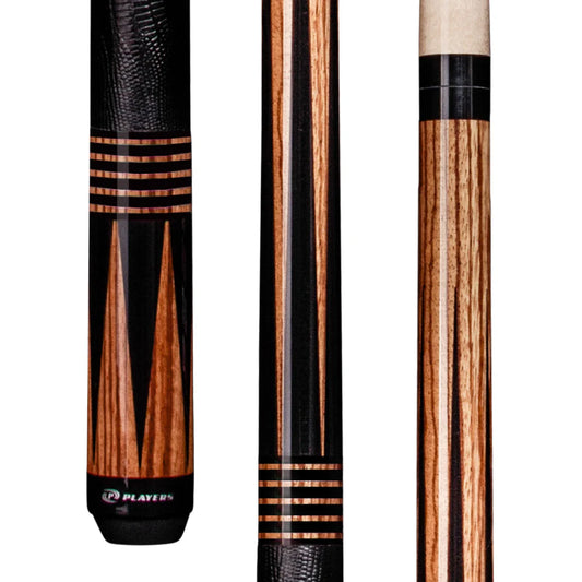 Players Black & Zebrawood With Embossed Leather Wrap