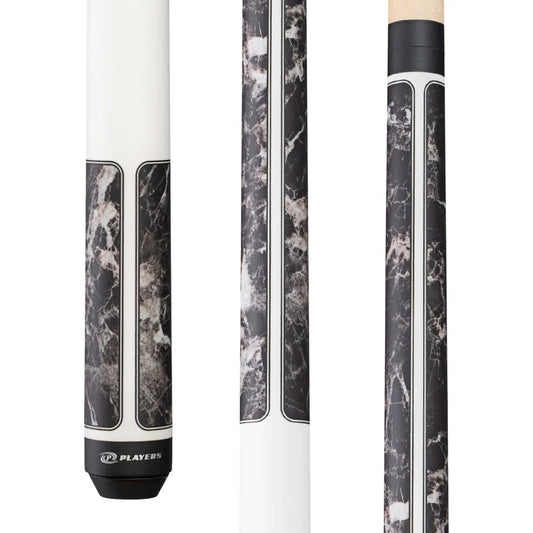 Players Brown Marble With Matte White Wrapless Cue