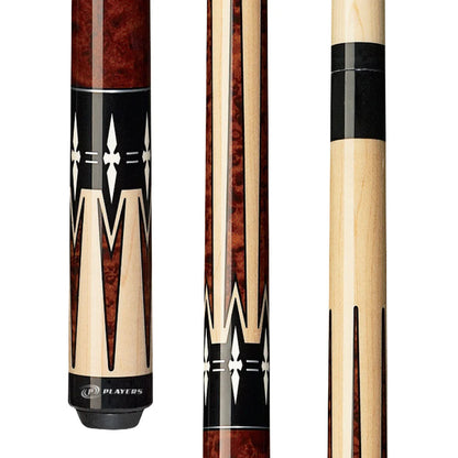 Players Cherry & Natural Wrapless Cue