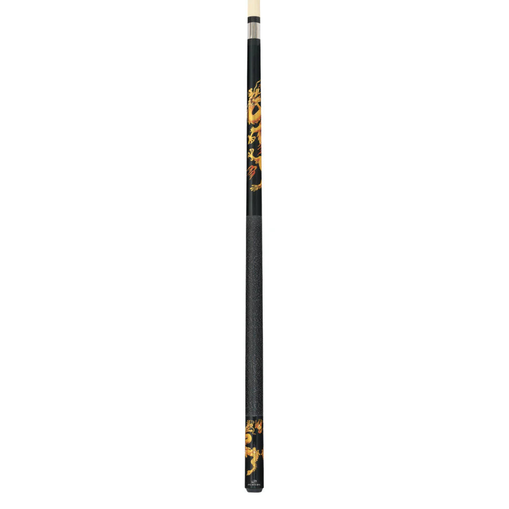 Players Golden Dragons Cue With Black Linen Wrap