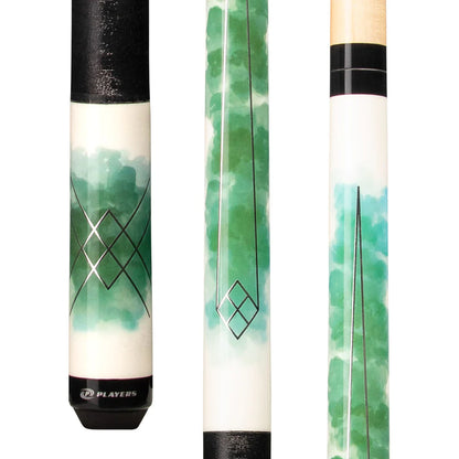 Players Green Watercolor Cue With Black Linen Wrap