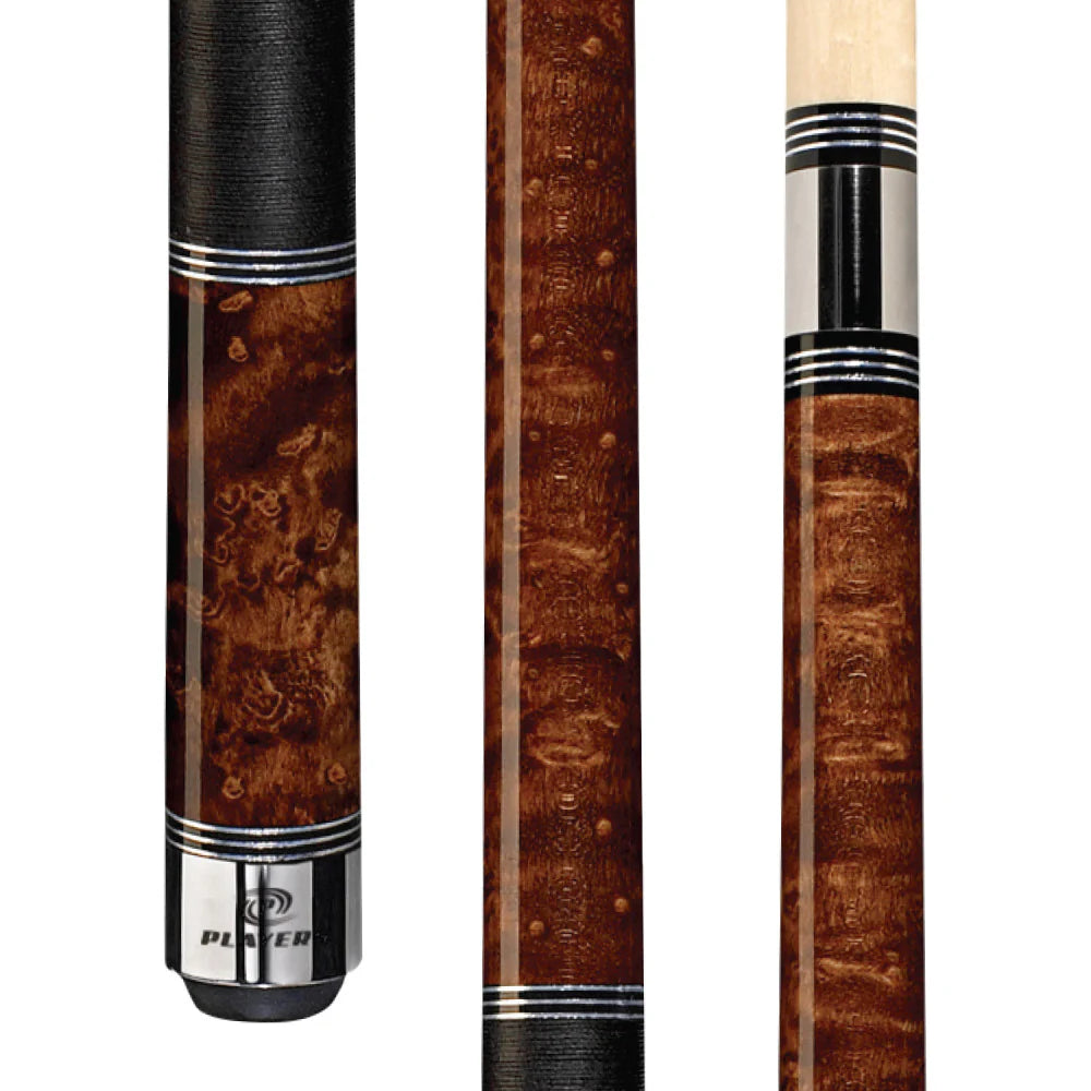 Players Nutmeg Birdseye Cue With Black Linen Wrap