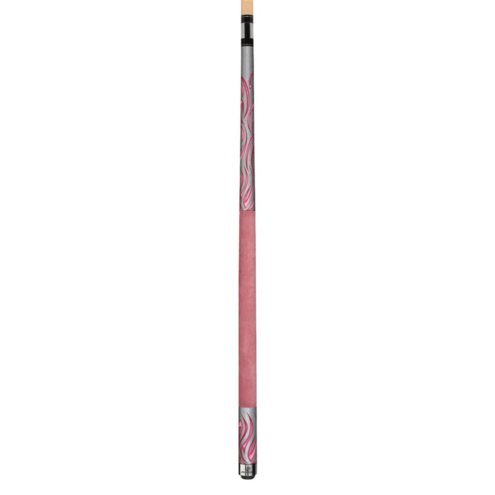 Players Pink Flames Cue With Soft Suede Wrap