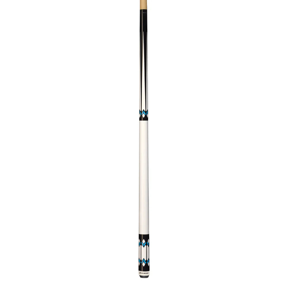 Players White With Blue Recon Cue With Black Linen Wrap