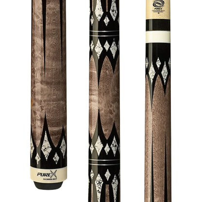 Pure X Antique Stain & Black/White Points Wrapless Cue