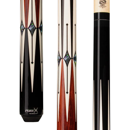 Pure X Black/Cocobolo With Abalone Cue Wrapless Cue