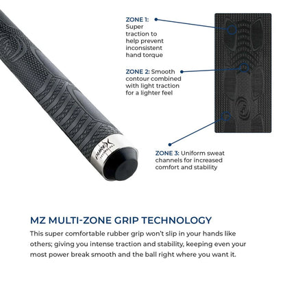 Pure X Grey Stained Curly Maple/Imitation Bone & Blue Recon Graphic With MZ Grip