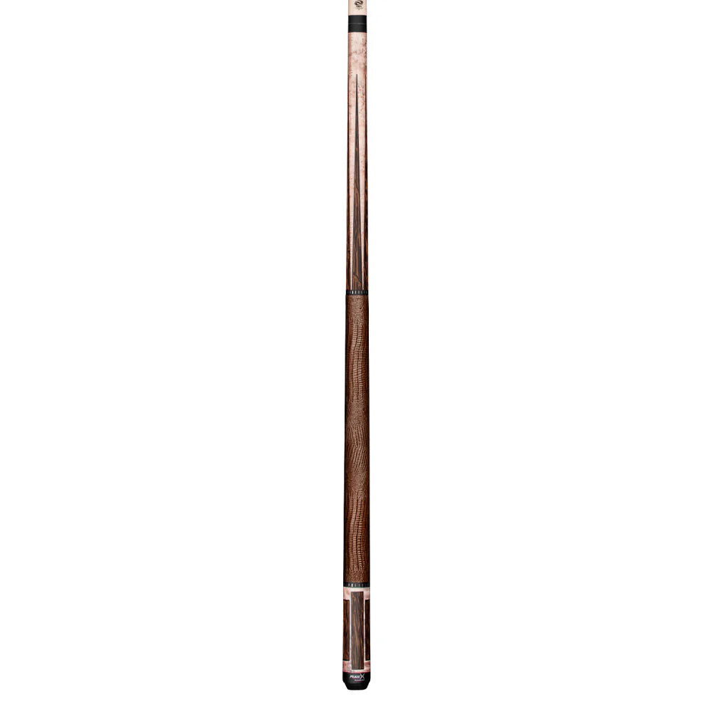 Pure X Matte Smoke Grey Birdseye & Black Palm Cue With Brown Embossed Leather Wrap