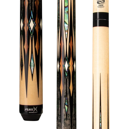 Pure X Natural Birdseye & Grey Stained Zebrawood With Bacote Wrapless Cue