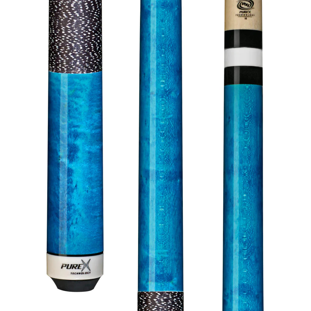 Pure X Teal Stained Birdseye Cue With Black/White Linen Wrap