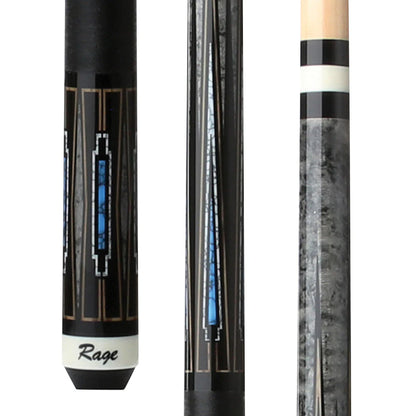 Rage Blue Deco Cue With Black Nylon Wrap