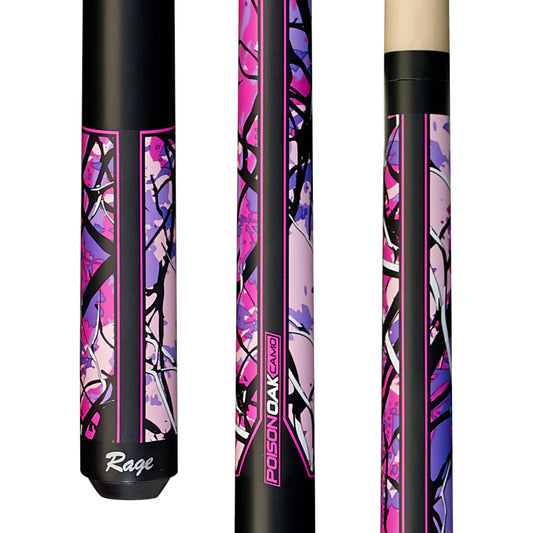 Rage Matte Pink Poison Oak Camo Wrapless Cue